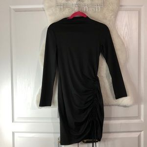 black dress that can be pulled up from the side